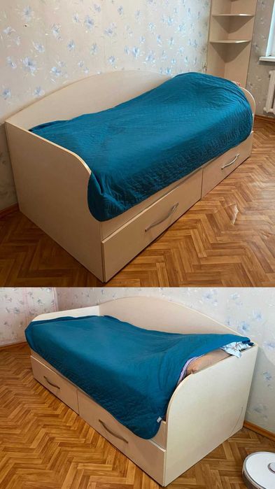 Комплект мебели: кровать + шкаф + полка
