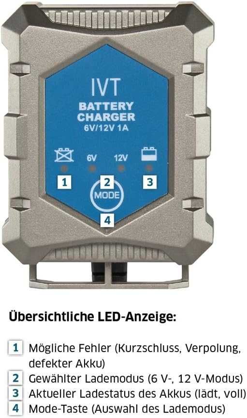 зарядно за акумулатор, батерии 6 V - 12 V, Германия