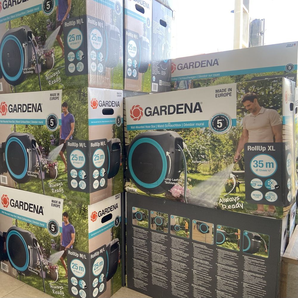 Gardena автоматическая катушка со шлангом 35м (водяной шланг) Hizelock