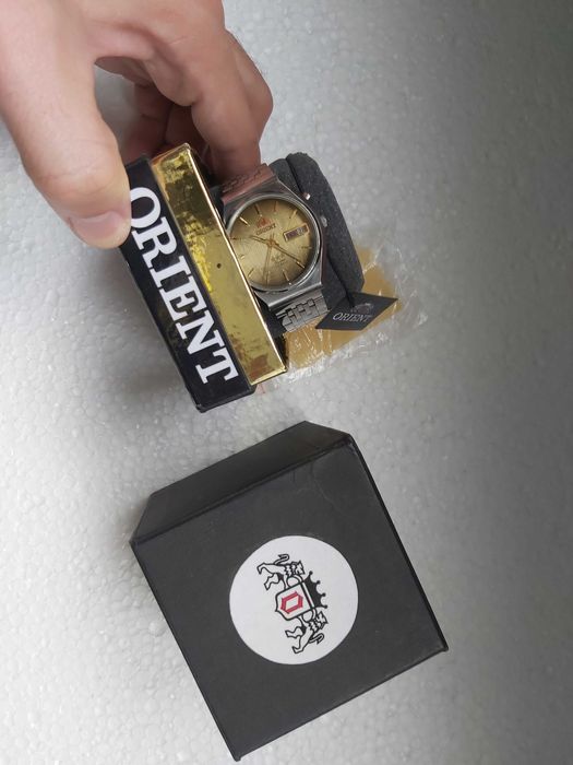 Colectie speciala ceas Orient full inox mecanic cadran gold meteorit