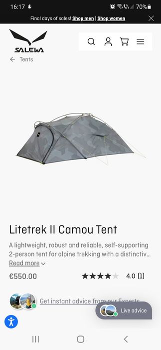 Cort Salewa de 4 sezoane