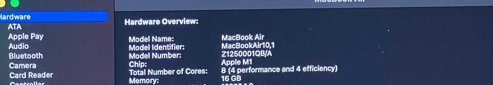 Apple MacBook Air 13 M1 16GB RAM 512GB SSD 8C CPU 8C GPU baterie 92%