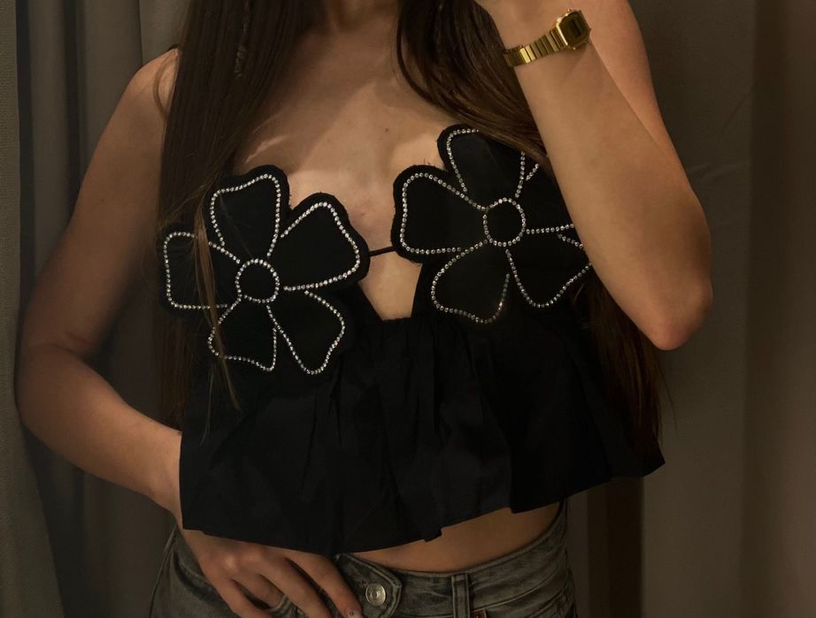 Топ с цветя ZARA