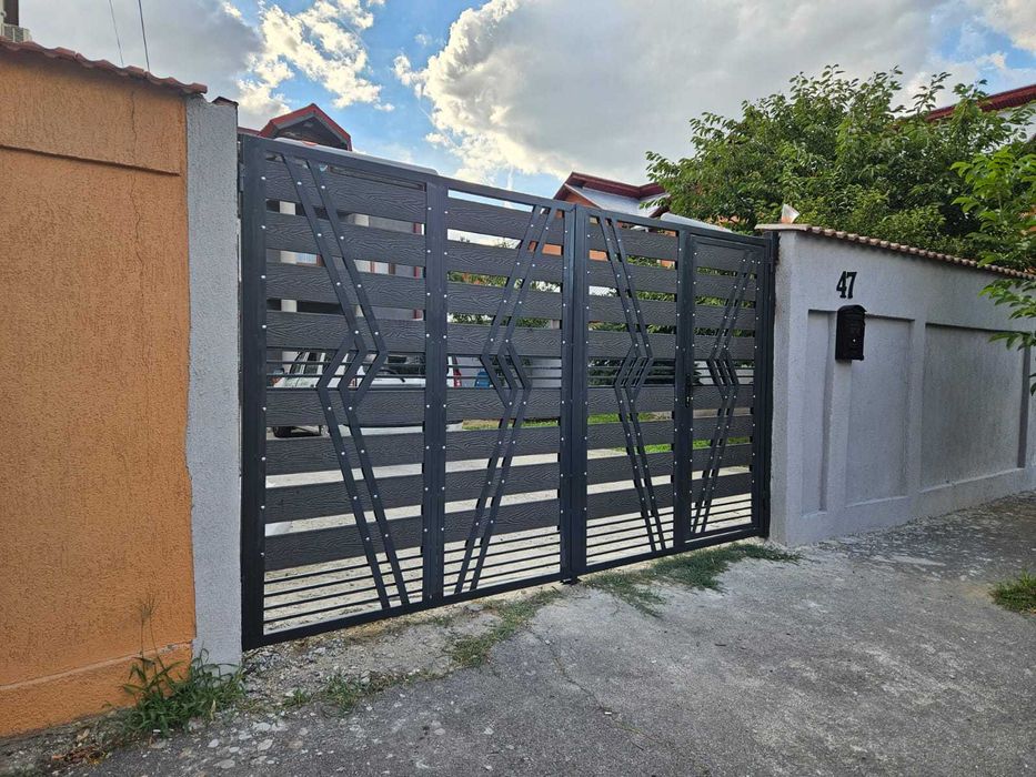 Porti garduri din WPC material compozit si rame de metal