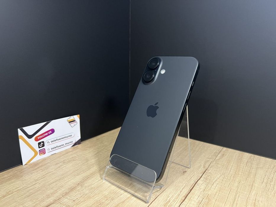 Iphone 16 128Gb Black Produs Second-Hand Ca nou 3 ani garanție, Telefo