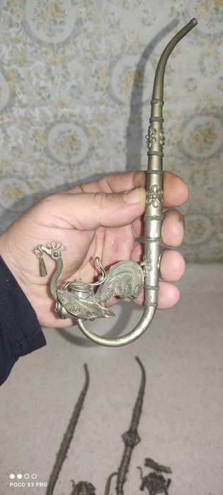 Лот антични посребрени лули за украса три броя