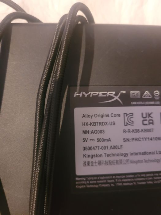 Tastatură HyperX Alloy Origins Core – defect minor la o tastă