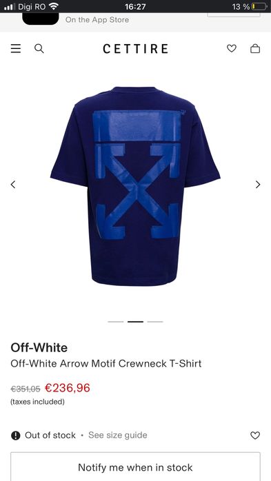 Vând Tricou Off White Arrow Motif Original