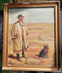 Tablou vechi păstorul, pictor maghiar