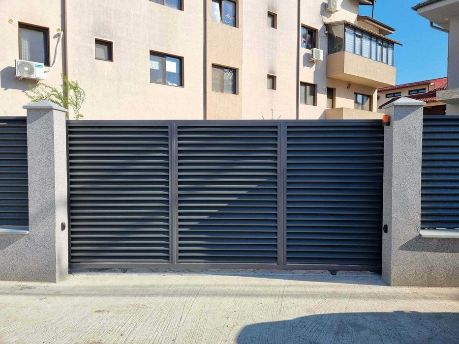 Garduri si porti stil jaluzea, sipca metalica, tabla cutata