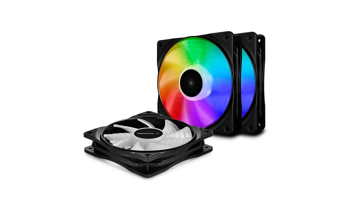 Кулер для кейса Case Cooler Deepcool CF120 RGB LED (3в1) Black