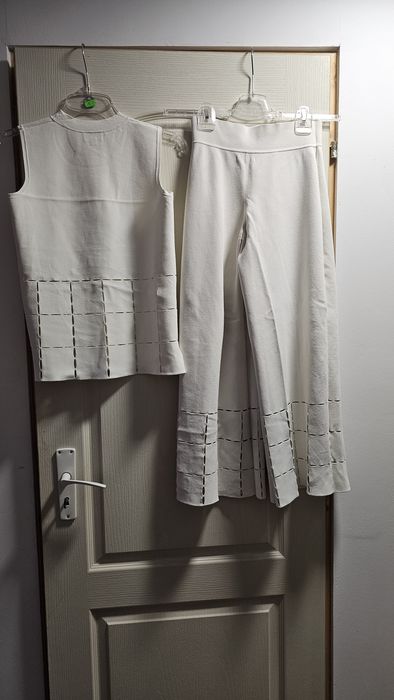 Costum alb maieu si pantaloni lungi, XS, TSE