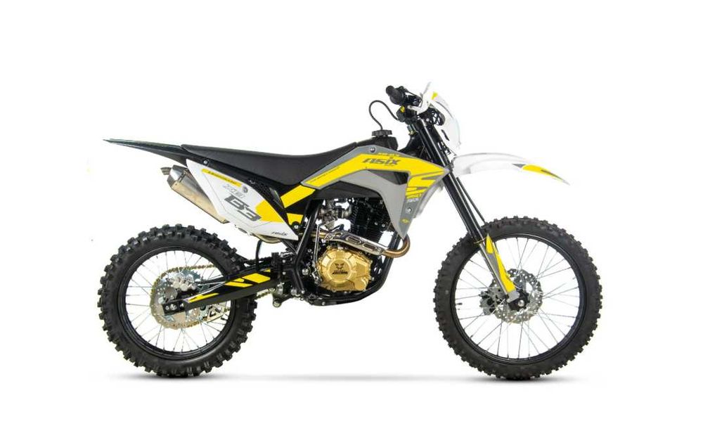Motocicleta Cross/Enduro Asix XB83, 250cc, roti 21/18, gri-galben,