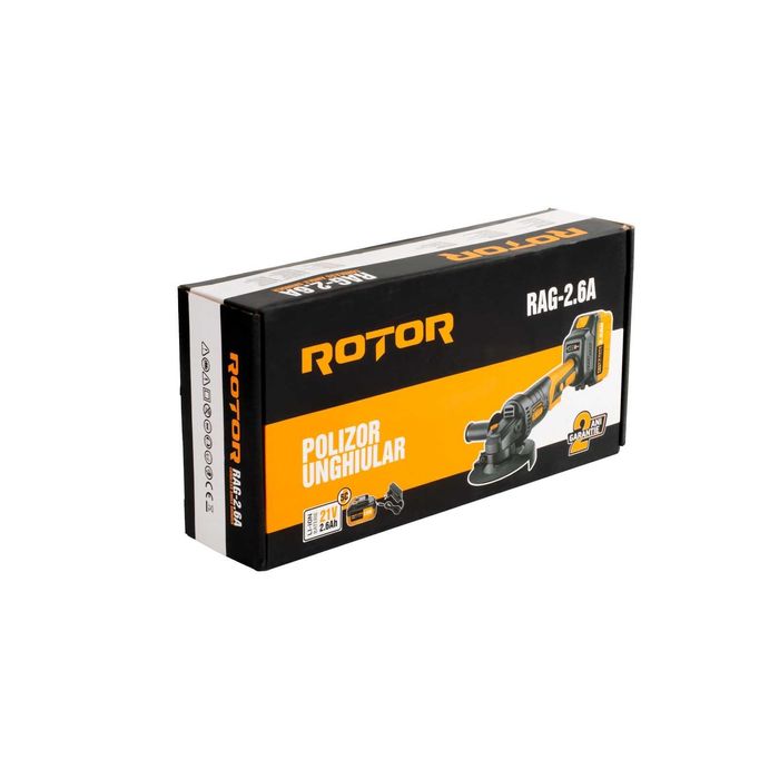 Polizor unghiular pe acumulator ROTOR RAG-2.6A, 21V/2,6 Ah
