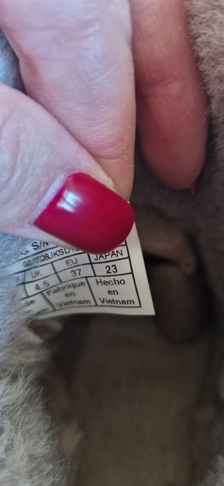 UGG scurte, gri deschis, cu snur in spate