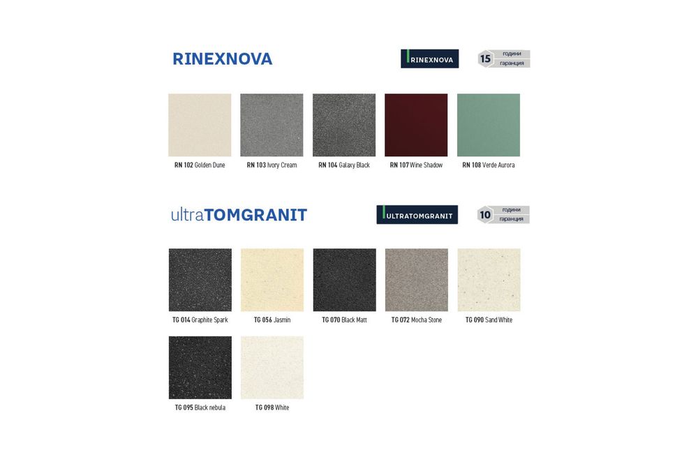 Гранитна Кухненска Мивка-Италия, модел 5644 за вграждане в плот.