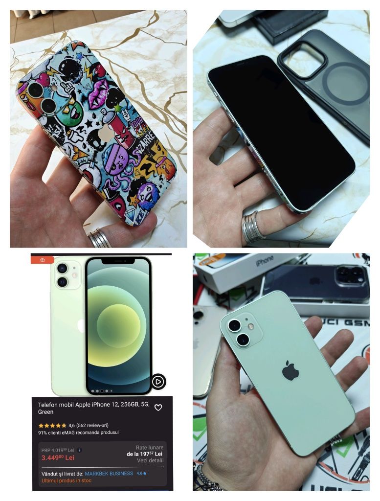 iPhone 12 5G (Green Edition) 256Gb Deosebit cu Skyn Ofertă Preț