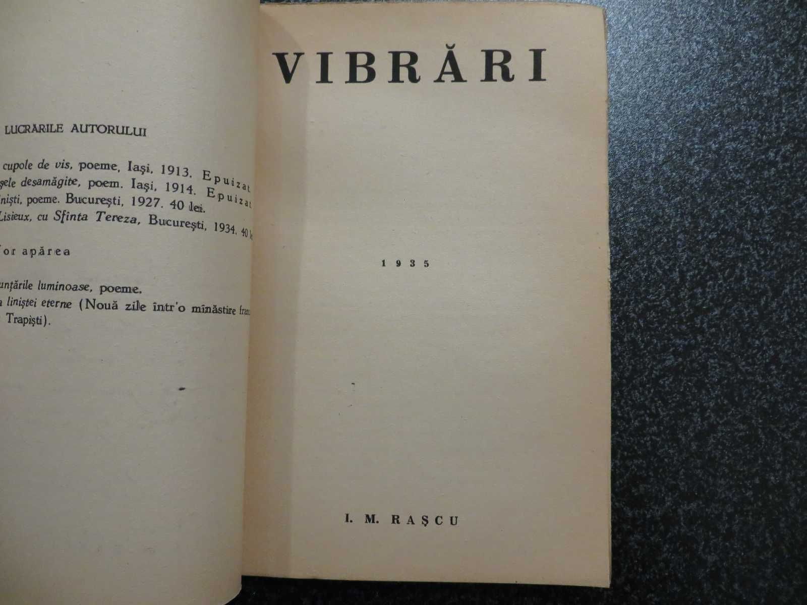 Vibrari  I. M. Rascu    1935   dedicatie + autograf