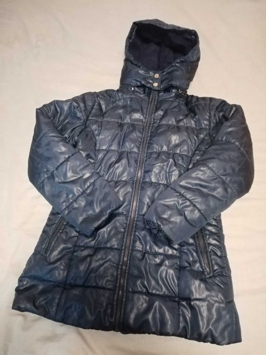Зимно яке 152см, т.син цвят