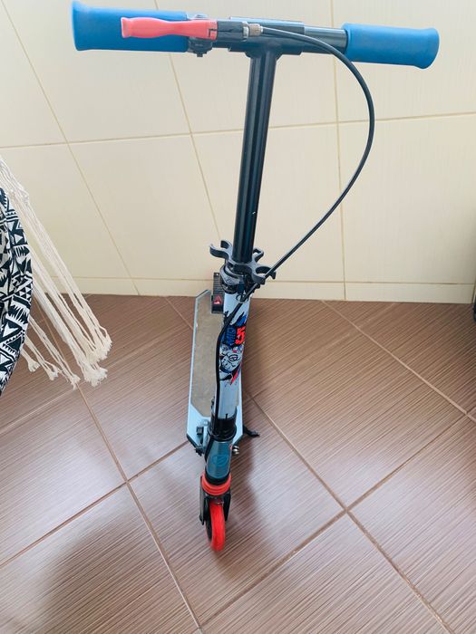 Trotinetă cu Suspensie şi Frână pe Ghidon Mid 5 Albastru Copii