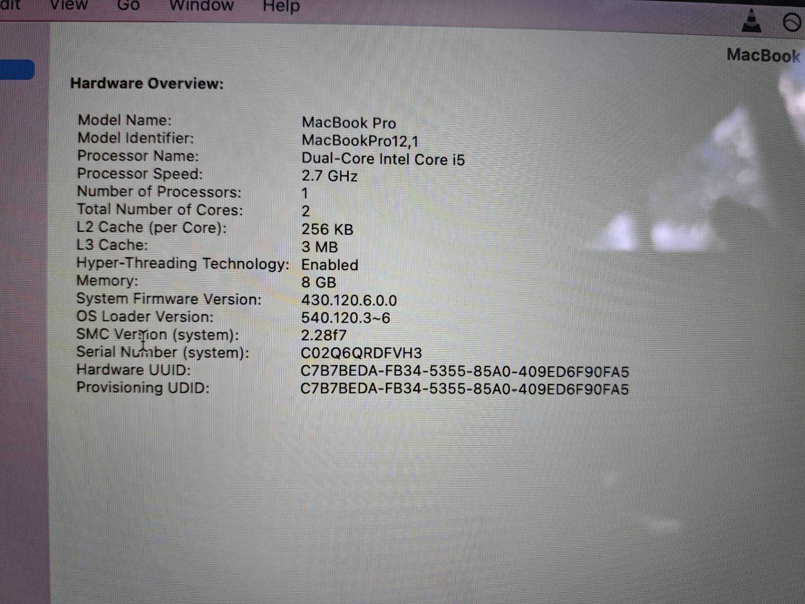 MacBook Pro 13" Early 2015 Retina Display 2.7 Ghz, 128gb SSD, 8GB