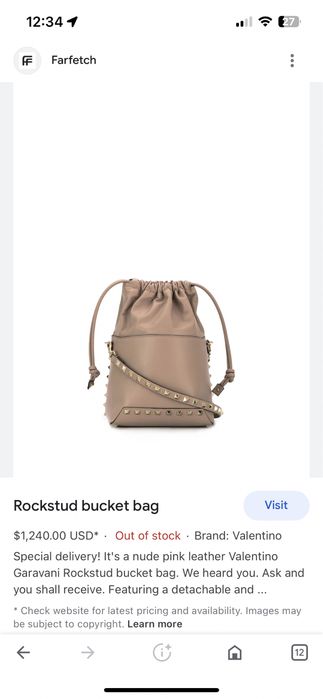 Чанта Valentino Garavani цвят пудра