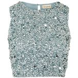 Официален потник топ с пайети зелен lace&beads