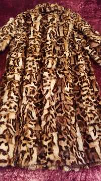 Леопардово  кожено палто естествена кожа
