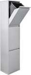 Cos reciclare 3 compartimente, 33x25x137 cm, gri argintiu