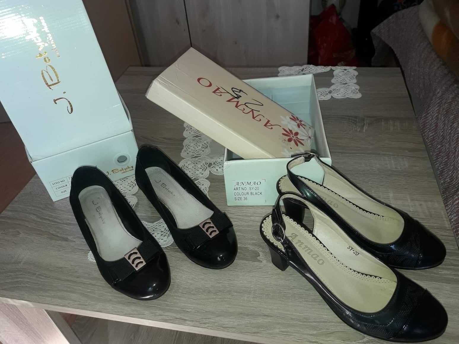 Дамски обувки черни 36 номер + подарък обувки