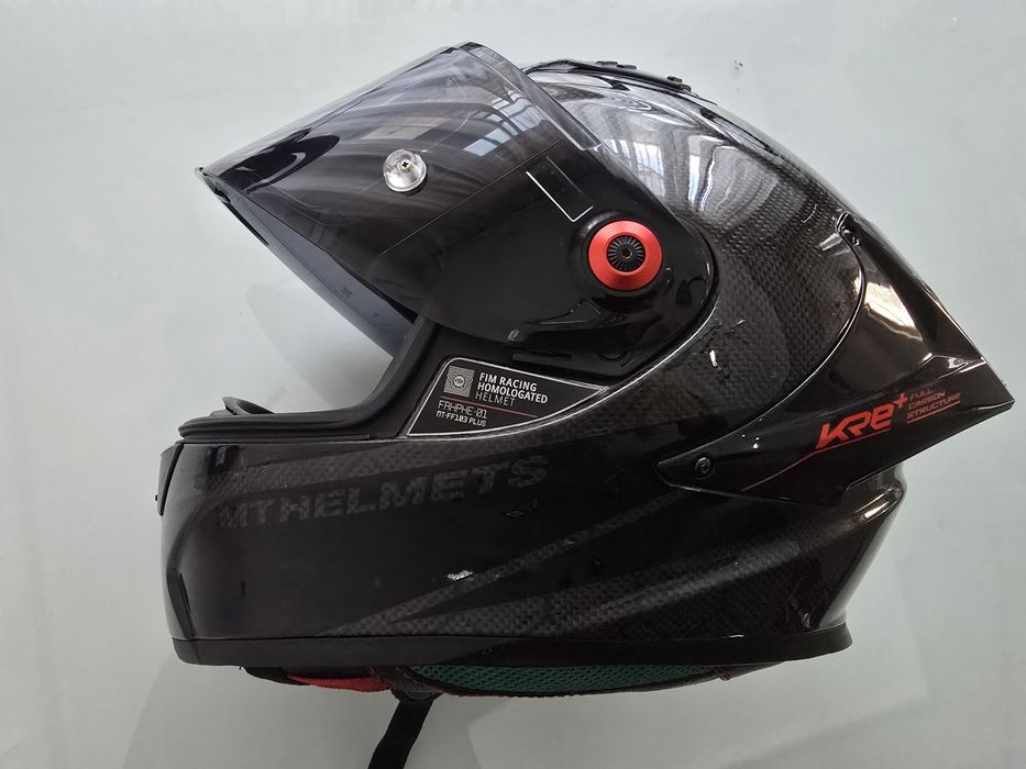 Casca moto MT Helmets KRE+ CARBON marimea S, A11 Gloss Black
