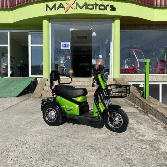 Двуместна електрическа триколка MaXmotors PUDDING 600W GREEN 2023