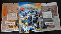 Set 3 jucarii diferite de construit din blocuri tip LEGO