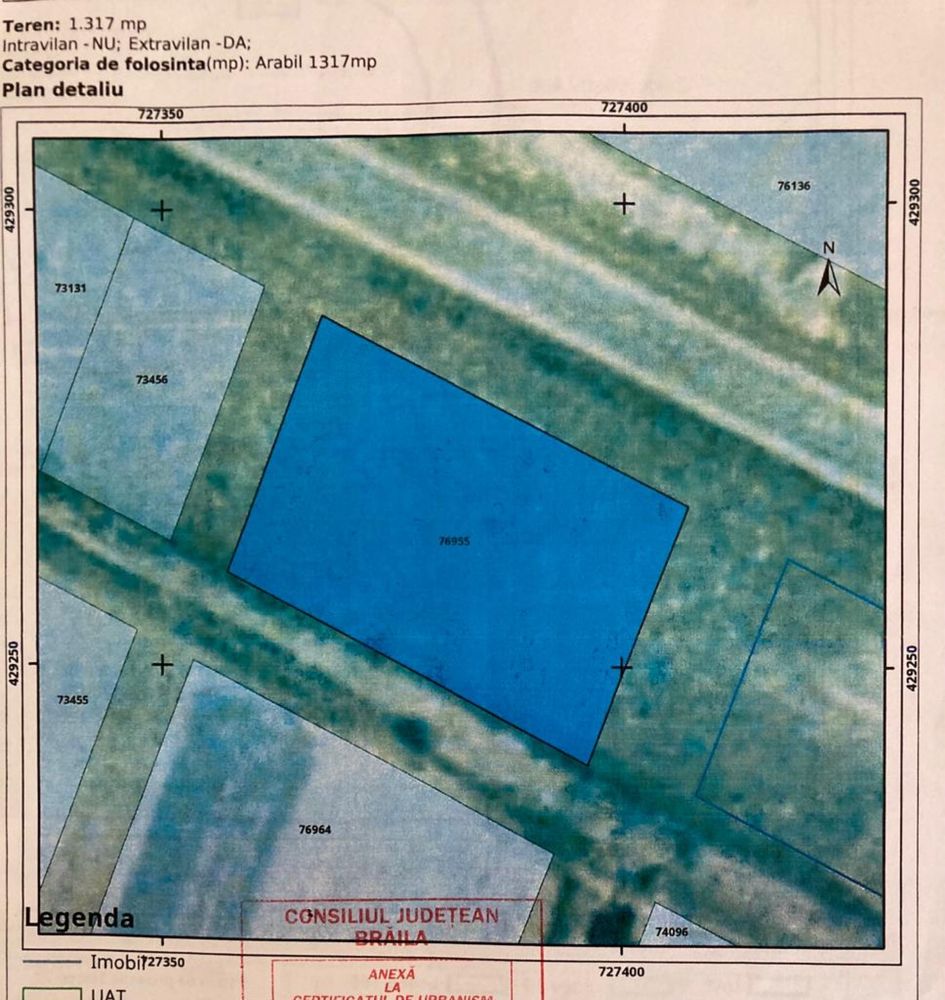 Teren 3,15ha  deschidere 45m la DN2b in Baldovinesti pe Centura GL-BR