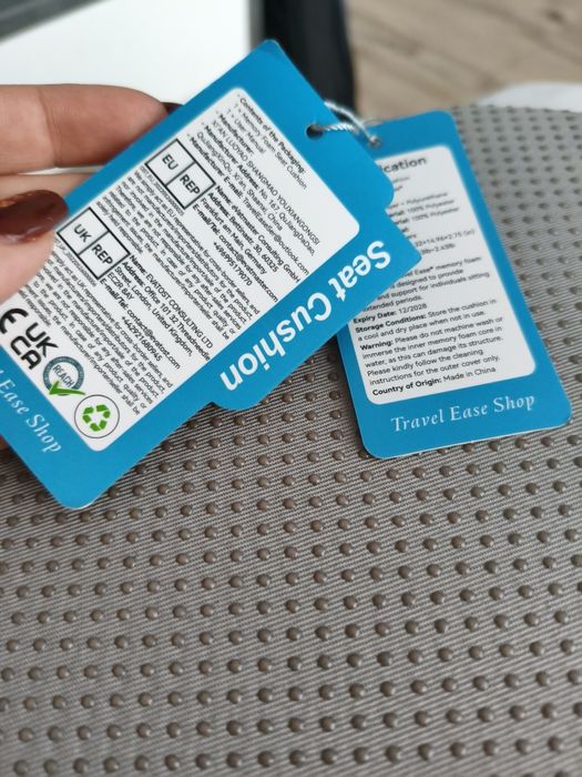 Perna ergonomic din spumă cu memorie pentru scaun – gri