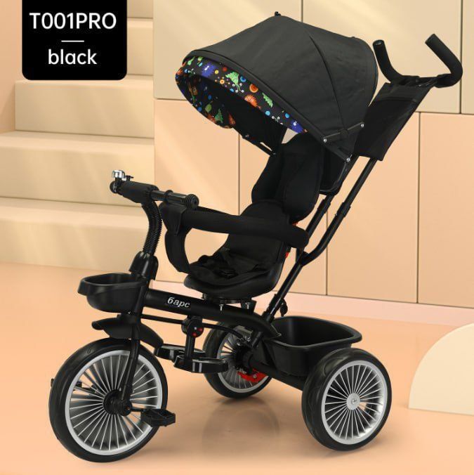 Детский трехколесный велосипед коляска T001PRO