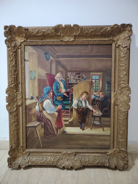 Ulei pe pânză o lucrare superbă veche de o foarte buna calitate încadr