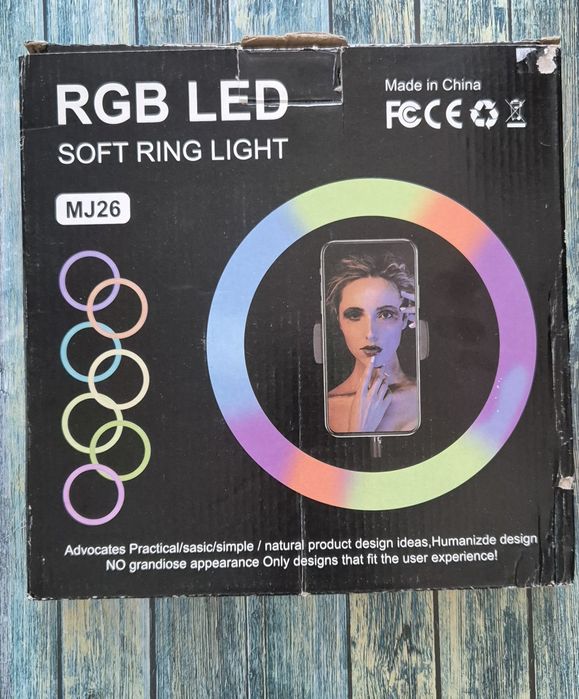 Кольцевая светодиодная лампа MJ26 RGB LED 26см новая без торга