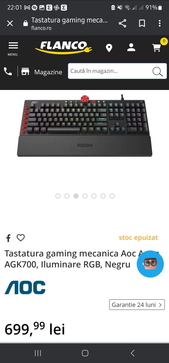 Tastatura mecanica gaming Aoc agm700