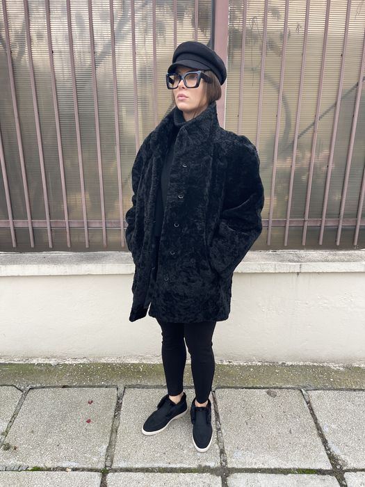 haina din blana Monton dore negru