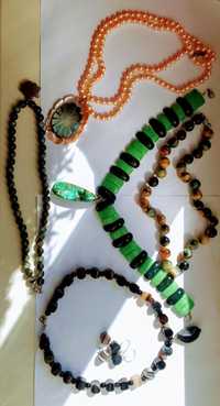Коллекция натуральные камни  хризолит соколиный тигровый гл. флюорит