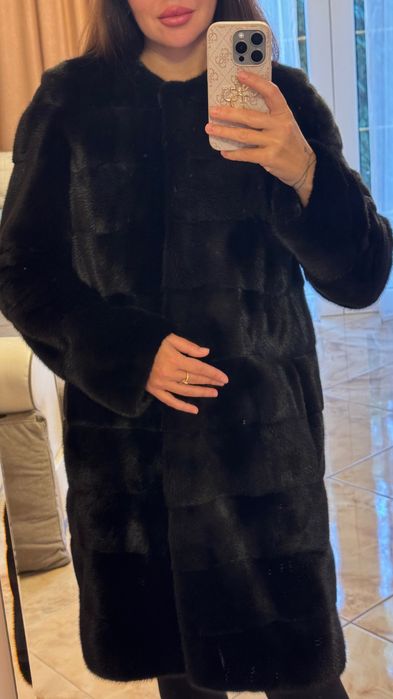 #102 Палто от норка.Nafa mink.Лукс.Визон.Естествена кожа с косъм.