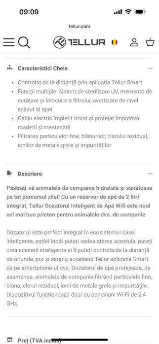 Dispenser apa pisica/caine