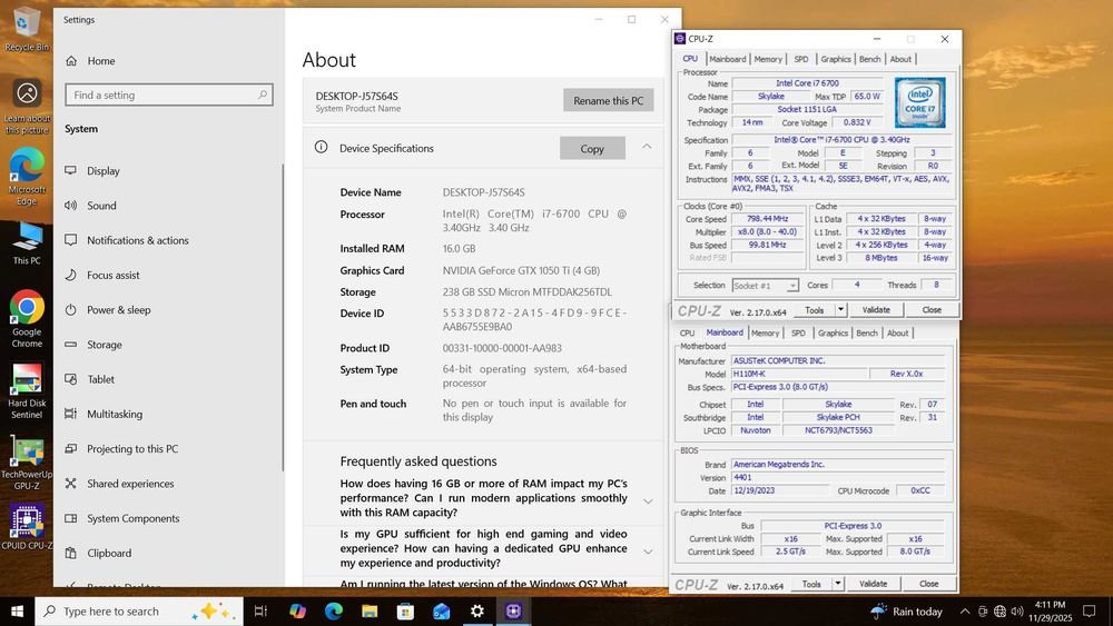 Kit sk1151 v1 Intel I7 6700 H110 16GB DDR4
