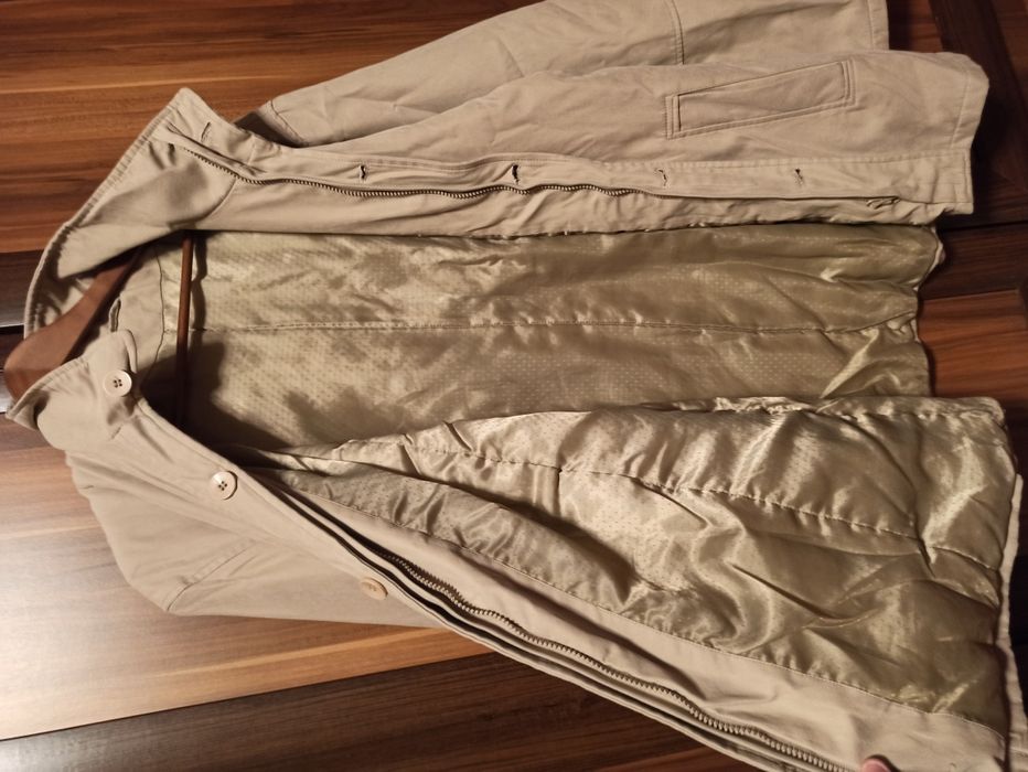 Geaca de primavara marime 54 XXL, subtire, bej captuseala detasabila