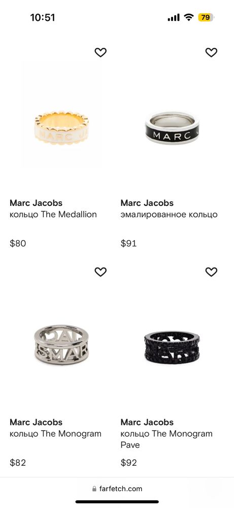 Кольцо Marc by Marc Jacobs оригинал
