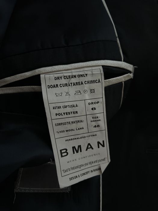 Costum negru sacou si pantaloni BMan 48
