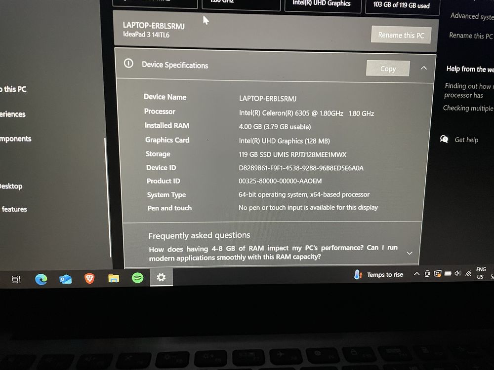 Laptop lenovo ideapad3
