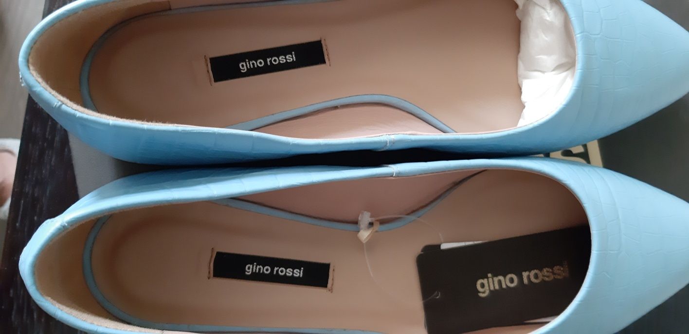 Balerini Gino Rossi piele naturala bleu ciel superbi 39