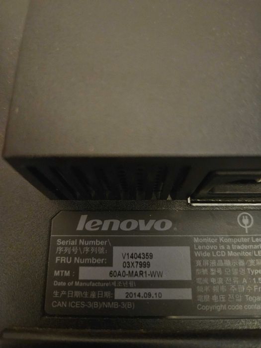 Monitor Lenovo thinkvision lt2013p 19,5” hd+ EXCELENT